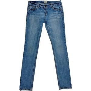 Aeropostale Bayla Skinny Blue Jeans Women's Size 9/10 Long Long Dark Blue Denim